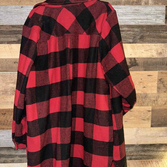 Torrid Wool Longline Buffalo Plaid Collared Shacket - Picture 5 of 10